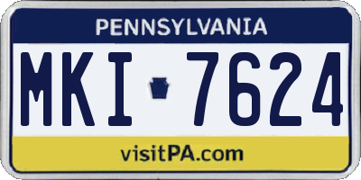 PA license plate MKI7624