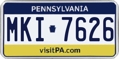 PA license plate MKI7626