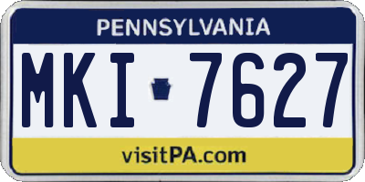 PA license plate MKI7627