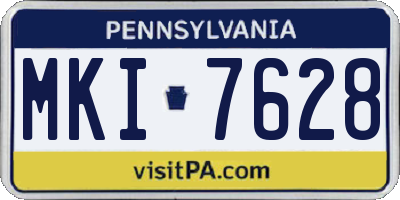 PA license plate MKI7628