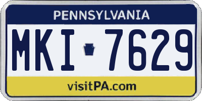 PA license plate MKI7629