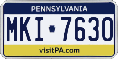 PA license plate MKI7630
