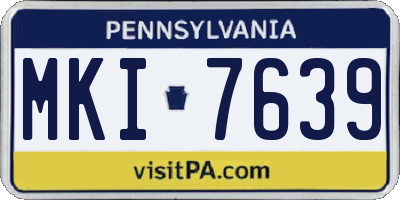 PA license plate MKI7639