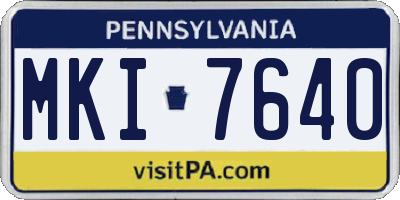 PA license plate MKI7640