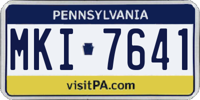 PA license plate MKI7641
