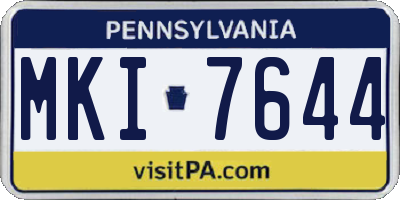 PA license plate MKI7644