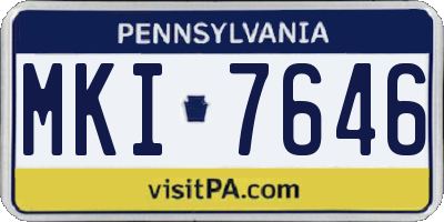 PA license plate MKI7646