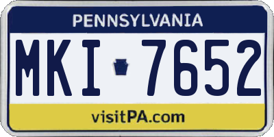 PA license plate MKI7652