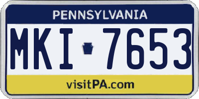 PA license plate MKI7653