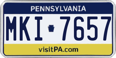 PA license plate MKI7657