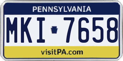 PA license plate MKI7658
