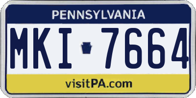 PA license plate MKI7664