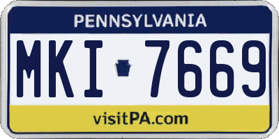 PA license plate MKI7669