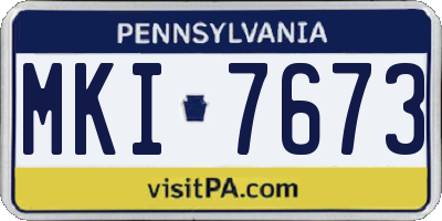 PA license plate MKI7673