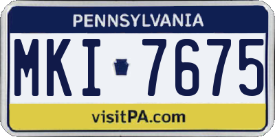 PA license plate MKI7675