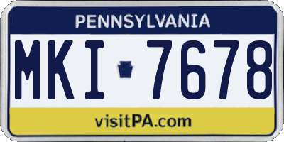 PA license plate MKI7678