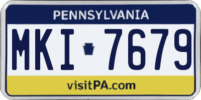 PA license plate MKI7679