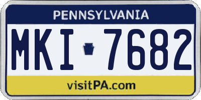 PA license plate MKI7682