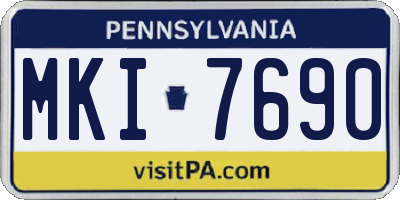 PA license plate MKI7690