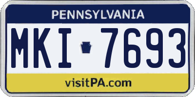 PA license plate MKI7693