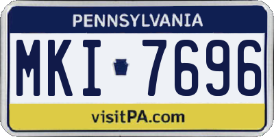 PA license plate MKI7696