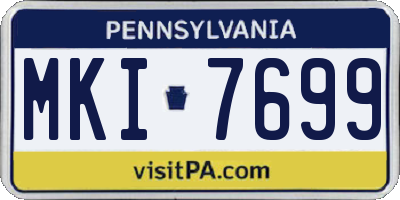 PA license plate MKI7699