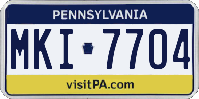 PA license plate MKI7704