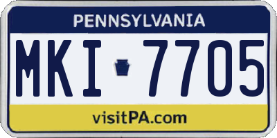 PA license plate MKI7705