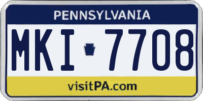 PA license plate MKI7708