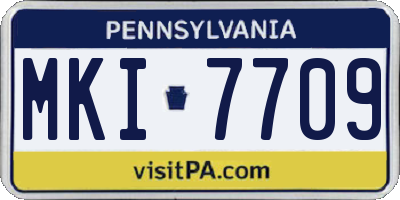 PA license plate MKI7709