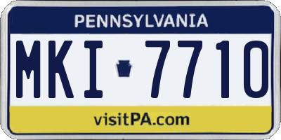 PA license plate MKI7710