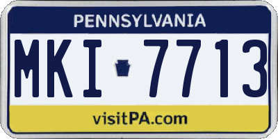 PA license plate MKI7713