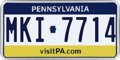 PA license plate MKI7714