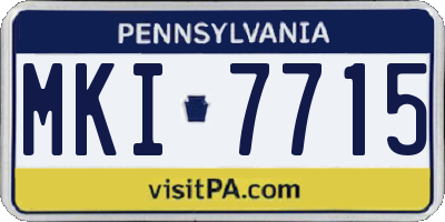 PA license plate MKI7715