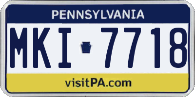 PA license plate MKI7718