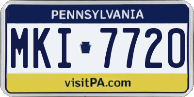 PA license plate MKI7720