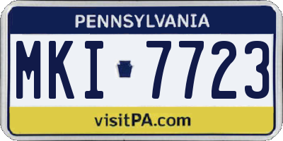 PA license plate MKI7723