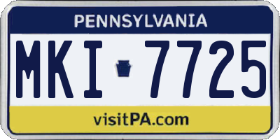 PA license plate MKI7725