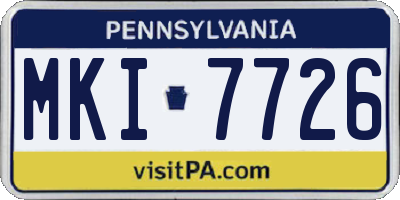 PA license plate MKI7726