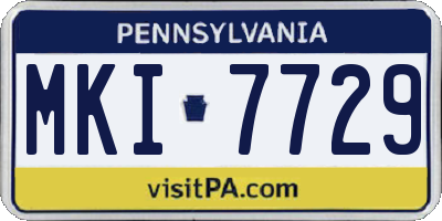 PA license plate MKI7729