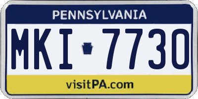 PA license plate MKI7730