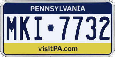 PA license plate MKI7732