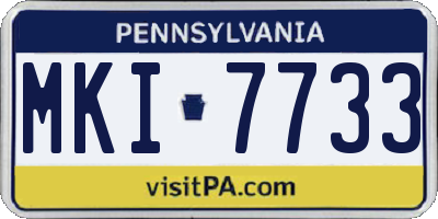 PA license plate MKI7733