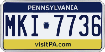 PA license plate MKI7736