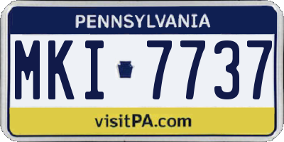 PA license plate MKI7737