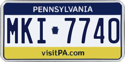 PA license plate MKI7740