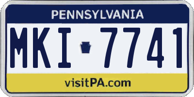 PA license plate MKI7741