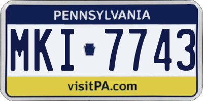 PA license plate MKI7743