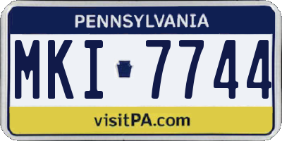 PA license plate MKI7744