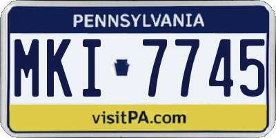 PA license plate MKI7745